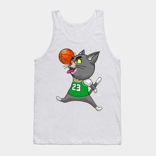 Basketball Cat grey Tank Top